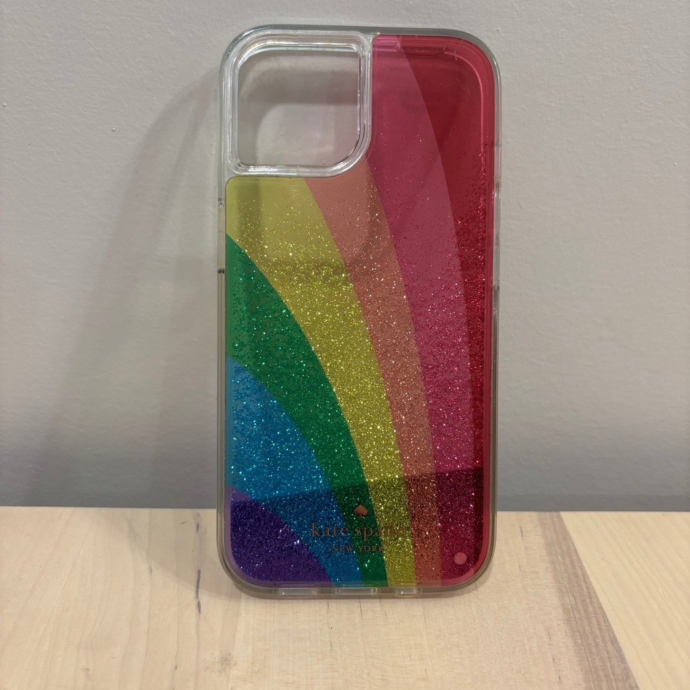Kate Spade iPhone 15 Liquid Rainbow Glitter phonse case